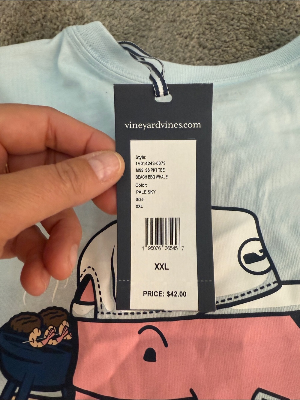 NWT Vineyard Vines Light Blue Whale BBQ Shirt - Size XXL - Picture 5 of 8